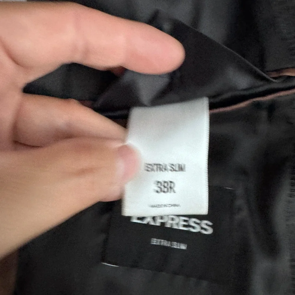 Express Blazer Mens 38R Grey Glen Plaid Extra Slim Fit Two Button Sport Coat
